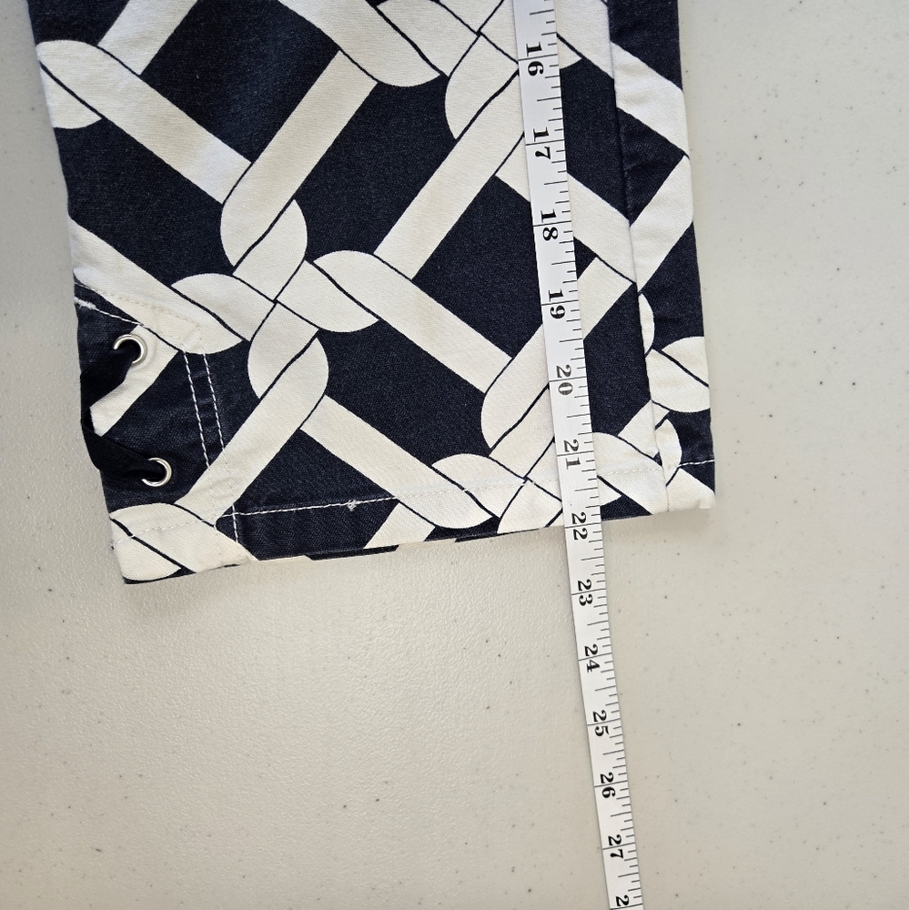 Tommy Hilfiger Graphic Crop Pants Navy White 10P - Picture 8 of 10